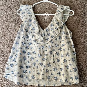 Sézane Sleeveless Flowered Blouse